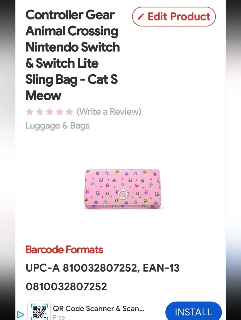 New Animal Crossing New Horizons Sling Bag